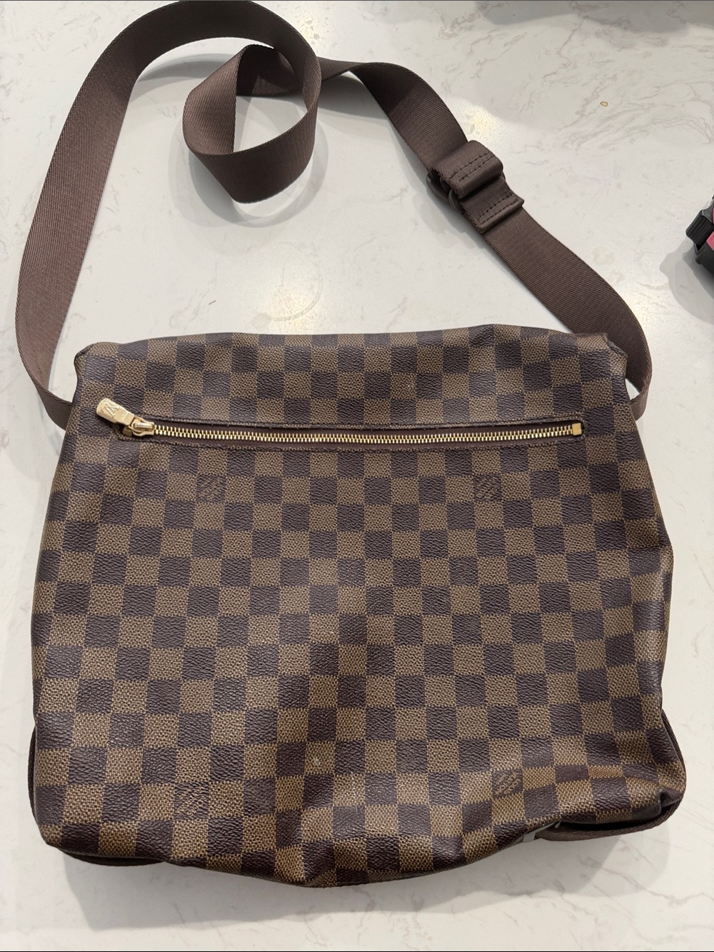 Messenger Bag with Gold Hardware
